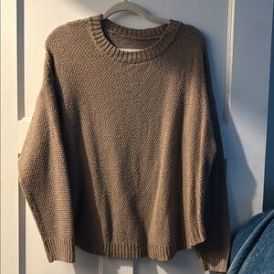 SHEIN Brown Crew Neck Sweater Cozy Fit